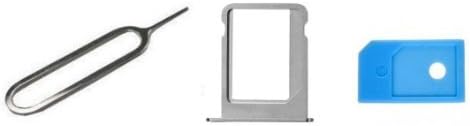 Apple iPhone 4S- GSM, AT&T- Replacement Micro SIM Card Tray Holder Slot, SIM Card Tray Holder Eject Pin Tool, Micro sim card to Mini Sim Card Adaptor- Ramdon Color