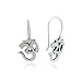 925 Sterling Silver Yoga, Aum, Om, Ohm Sanskrit Dangle Hook Earrings