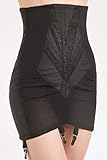 Rago Women's High Waist Open Bottom Girdle with Zipper, Black, Medium (28)