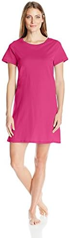 Amazon Essentials Women's 100% Cotton Nightshirt, Pink, Large