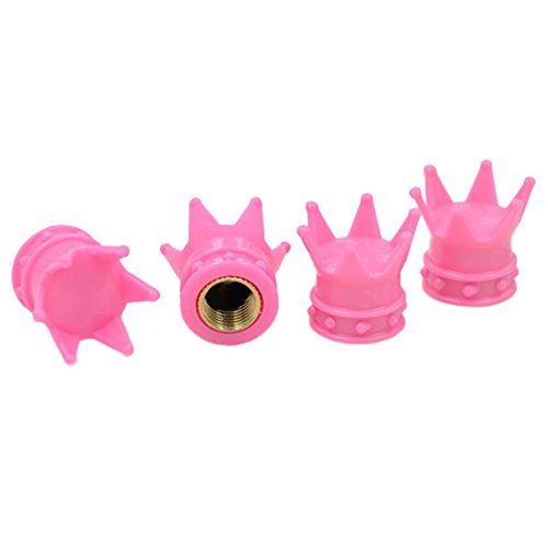 UPC 649005822691, Creazy 4PC Crown Tire/Wheel Air Stem Valve Caps For Car Truck Hot Rod (Pink)