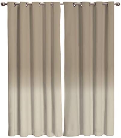 YEHO Art Gallery Window Treatment Set Room Curtains for Living Room,Bedroom,Kitchen,Laundry,Gradient Khaki and Brown 2 Drape Panels,80" W by 63" L