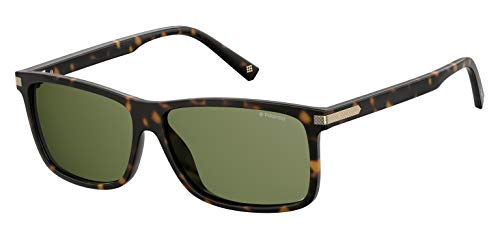 Polaroid Men's PLD 2075/S/X Rectangular, Havana Sunglasses - Thumbnail 5