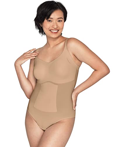 Maidenform Power Players​ Thong Shapewear Bodysuit DMS083 Maillot Gainant, Beige, S Femme