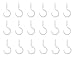 Metal Cup Hook, Pack of 18, White, Premium Steel Screw Hooks, Command Outdoor Light Clips, Christmas Light Hooks