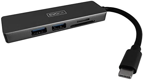 EvoDX 5 in 1 USB 3.0 Type-C Hub with HDMI, 2 USB 3 Ports & SD/Micro Card Reader