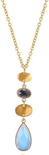 FAMARINE CZ Long Necklace, Rhinestone Bar Y Lariat Necklace Silver Tone for Women Birthday Gift
