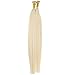 Youngsee 20Inch 100% Real Hair Extensions I Tip Remy Human Hair #60 White Blonde Fusion Keratin I-Tip Extensions Human Hair 50Strands 50g/pack