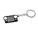 iJDMTOY (1) Matte Black Iconic Jeep Willys Front Bumper Grill Shape Key Chain Ring Keychain