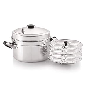 komal Small Idly Cooker with 4 x 4 Idly Stand,Silver