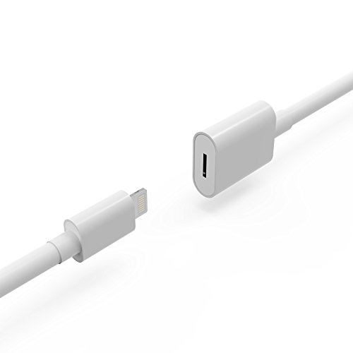 EMATETEK Extension Cable Male to Female Port Transfer Audio Video Data and Charging. 1PCS 3Feet Female to Male White Cord Made of PVC. - Thumbnail 5