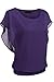 Zeagoo Women's Loose Casual Short Sleeve Chiffon Top T-Shirt Blouse Purple