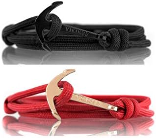 Vikings Anchor Wrap Bracelet Set for Him & Her 2 Pieces Made From Nylon
