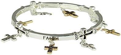 4030385 Faith Stretch Bracelet Cross Charms Encouragement Inspirational Gift