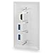 BATIGE 3 Ports HDMI & USB 3.0 Keystone Wall Plate Single Gang USB 3.0 HDMI Wall Outlet Mount Socket Face Plate Cover (2xUSB 3.0 & HDMI)