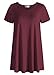 Esenchel Women's Tunic Top Casual T Shirt for Leggings XL Wine Red