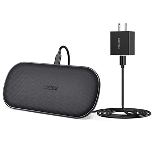 CHOETECH Dual Wireless Charger, 5 Coils Qi Certified Fast Wireless Charging Pad Compatible with iPho - //coolthings.us