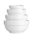 DOWAN Porcelain Serving Bowls, 64/42/22/12 Ounce Serving Bowls Set for Christmas, White Serving Dishes for Kitchen, Set of 4