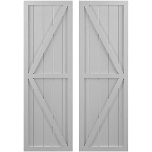 Ekena Millwork ARW102BF518X53PRH Americraft Five Exterior Real Wood Two Equal P…