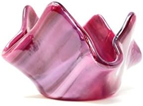 Crimson Fused Stained Glass Candle Holder - Tealight, Votive, Pillar, Jewelry, or Trinket Dish