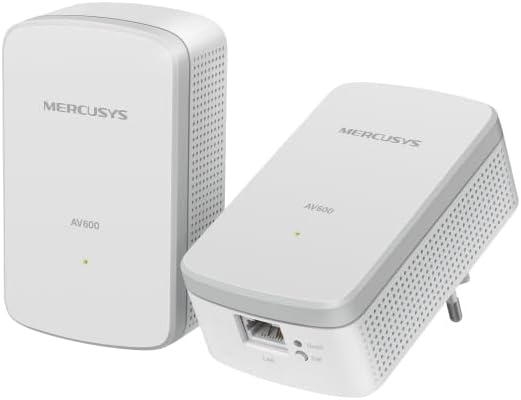 MP300 KIT Powerline Kit Homeplug AV2 Fino a 600Mbps, Fino a 300 Metri, Porta LAN, Plug and Play, Compatibile con Tutti i Router, Risparmia all'85% sull'Energia