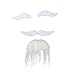 Tinksky Three-piece Halloween Costumes Self Adhesive Fake Eyebrows Beard Moustache Goatee Kit Facial Hair Cosplay Props Disguise Decoration For Masquerade Costume Party (White)