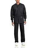 Landau Men's Warm Up Scrub Jacket, Black, 3X-Large