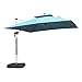 PURPLE LEAF 10ft Patio Umbrella Outdoor Square Umbrella Large Cantilever Umbrella Windproof Offset Heavy Duty Sun for Garden Deck Pool Patio, Turquoise Blue
