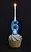 Blue Plastic Number 6 Flashing Candle Holder With Birthday Candle Set - 1 Set - Elegant, Eye-catching & Durable - Perfect Cake Topper For Birthday Celebrations