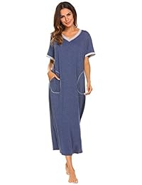 Ekouaer Sleepwear Vestido de dormir de manga corta para mujer, ultrasuave