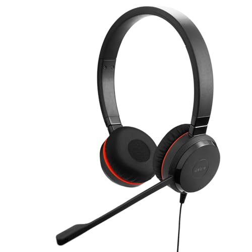 Jabra Evolve 30, Stereo-Headset mit Mikrofon, Unified-Communications-Kopfhörer für VoIP-Softphone mit passiver Geräuschunterdrückung, On-Ear Headset,
