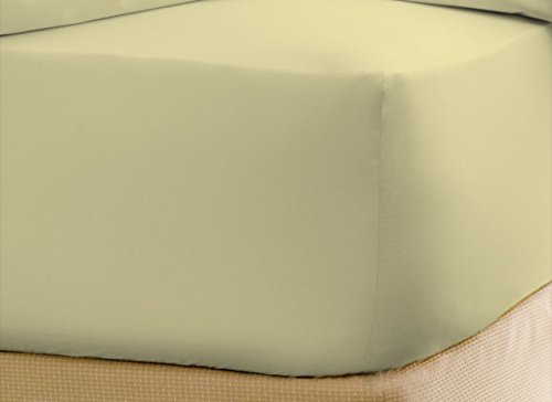 500-Thread-Count Egyptian Cotton Super Soft Extra Deep Pocket Fitted Sheet/Bottom Sheet King/Eastern King Solid Ivory Fit Up to 21" inches Deep Pocket Fully Elastic All Around