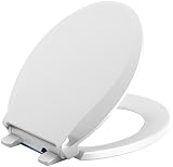 KOHLER 75758-0 Cachet Nightlight Quiet-Close with Grip-Tight Round-Front Toilet Seat in White