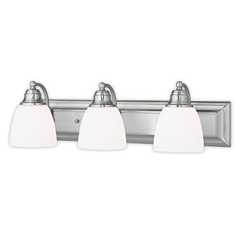 Livex Lighting 10503-91 Springfield 3 Brushed Nickel Bath Light Livex Lighting 10503-91 Springfield 3 Brushed Nickel Bath Light