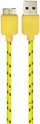 Gonezon Yellow 10FT 3M Nylon Braided Durable Universal USB 3.0 Micro Charger Sync Data Rapid Charging Cable USB Cord Wire + Dolphin Decorate Strap For Samsung Galaxy Note 3 N9000/N9005 Galaxy S5 Nokia Lumia 2520 Tablet /Tab Pro 12.2