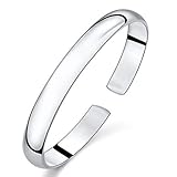 JIAYIQI Simple 925 Sterling Silver Bangle Bracelet for Women
