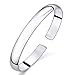 JIAYIQI Simple 925 Sterling Silver Open Bangle Bracelet for Women