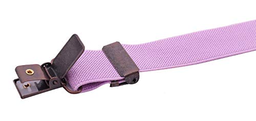 ORSKY Ladies Suspenders and Linen Bow Tie Set with Copper Clips 47" Lilac - Thumbnail 5