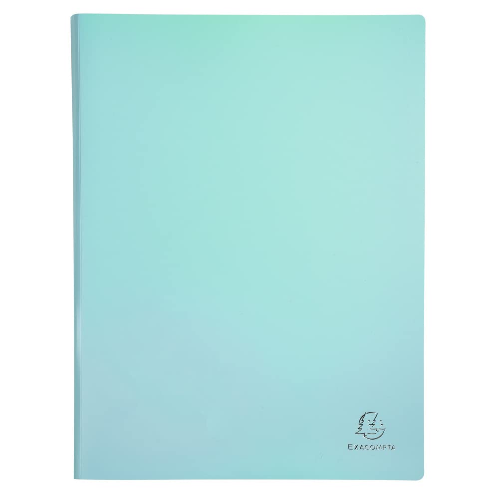 Exacompta - Ref. 88260E - 1 Aquarel document protector - 20 smooth crystal pockets - 40 views - for A4 - size 24 x 32 cm - semi-rigid polypro cover - 5 random pastel colours