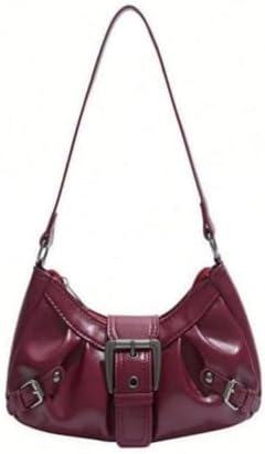 Amazon.com: Y2k Purse Black Punk Shoulder Bag with Silver Buckle