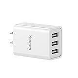 Yoobao 3-Port USB Wall Charger, 5V/3.4A Multi-Port USB Plug Power Adapter Phone Charger Charging Block Cube Compatible with iPhone X 8 7 6s 6 Plus, iPad, Samsung Galaxy, HTC, LG, Nexus & More - White