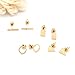 Geerier Triangle Earrings Circle Ring Square Bar Earrings Set Gold Color 4 Pairs for Girls Women
