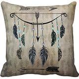 Personalized 18X18 Inch Square Cotton Pillowcases Bow, Arrow, And Feathers Pillow Covers