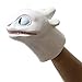 CoserWorld Dragon Toothless Light Fury Dragon Toys Latex Dragon Hand Puppet for Kids（White）