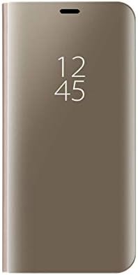 Huaanlong Case for Xiaomi Pocophone F1, Clear Standing Flip Case Cover Slim Fit Translucent Mirror Smart Cover Luxury [Metal Electroplating Technology]