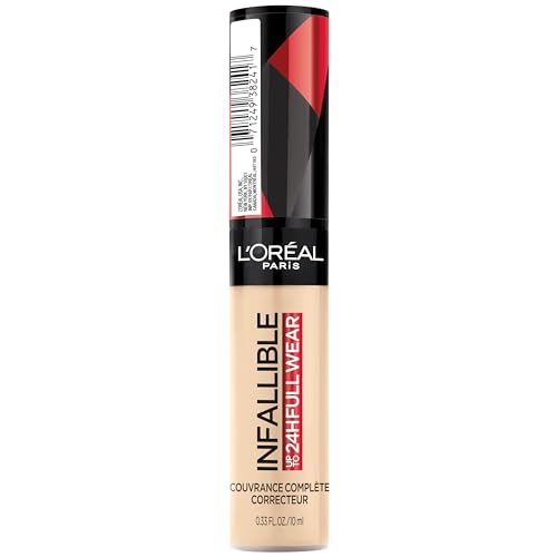 L’OREAL PARIS MAKEUP INFALLIBLE FULL WEAR WATERPROOF MATTE CONCEALER, FULL COVERAGE, IVORY, 0.33 FL. OZ.