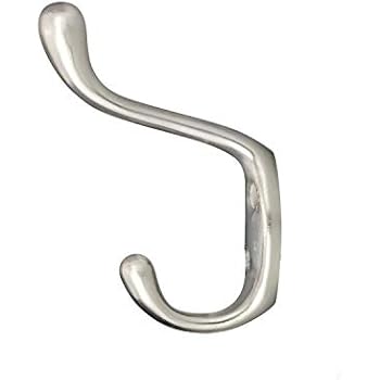 Rok 2 Pack Hardware Heavy Duty Brushed Nickel Home Wall Closet Towel Robe Coat Double Hook Hanger