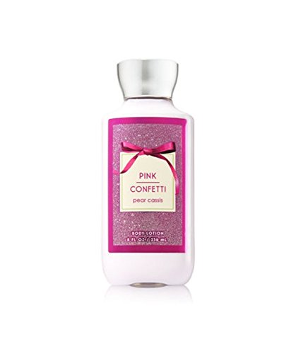 Bath and Body Works Pink Confetti Lotion Signature Collection Rounded Bottle 8 Ounce