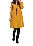 HitZoom Women's Long Sleeve Casual Loose T-Shirt Dress