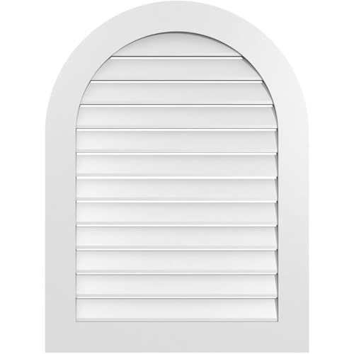 30"W x 40"H Round Top Surface Mount Signature Urethane Gable Vent: Functional,…